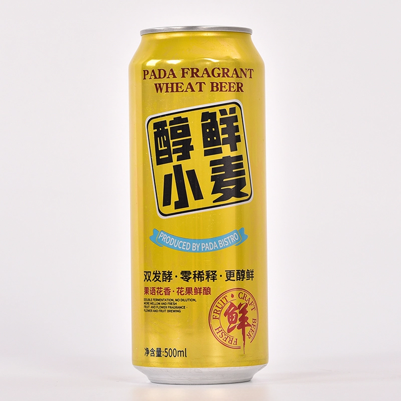 Etiqueta Privada Alcohólicas Bebidas Saludable Nutrición 500ml Lata Cervecería Trigo Cerveza 