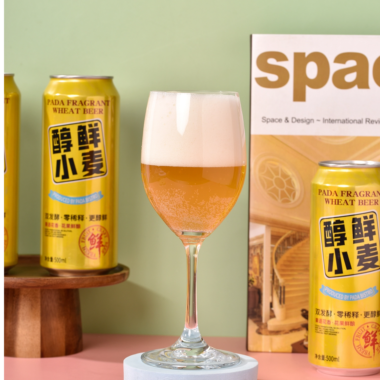 Etiqueta Privada Alcohólicas Bebidas Saludable Nutrición 500ml Lata Cervecería Trigo Cerveza 