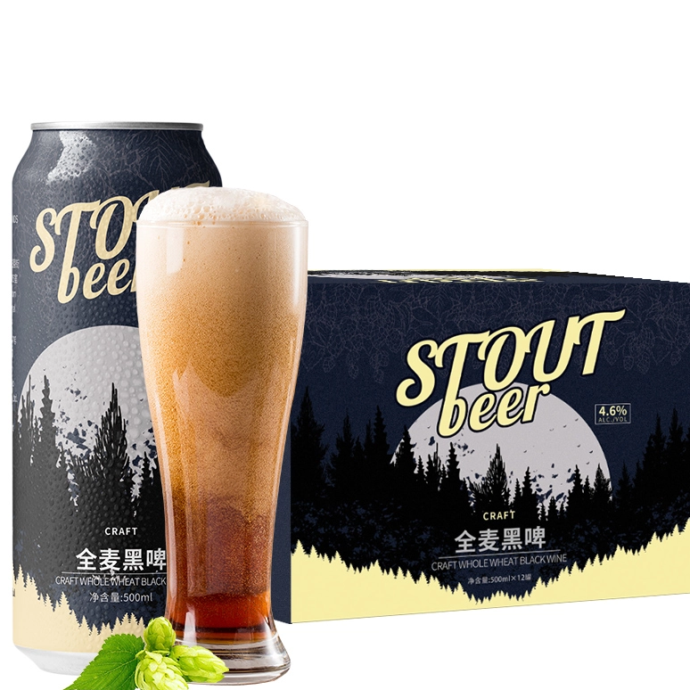 啤酒厂风味酒精精酿超浓黑啤酒罐装