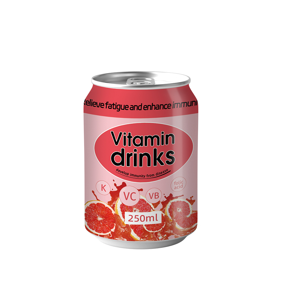  OEM 自有品牌 250 毫升罐裝檸檬味維生素 C 起泡能量水軟飲料
