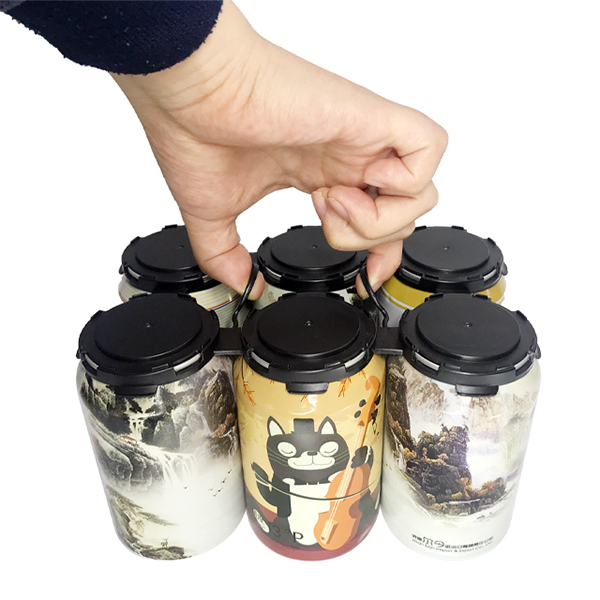 定制彩色便攜式 Hdpe 塑料 4 6 件裝啤酒罐托架