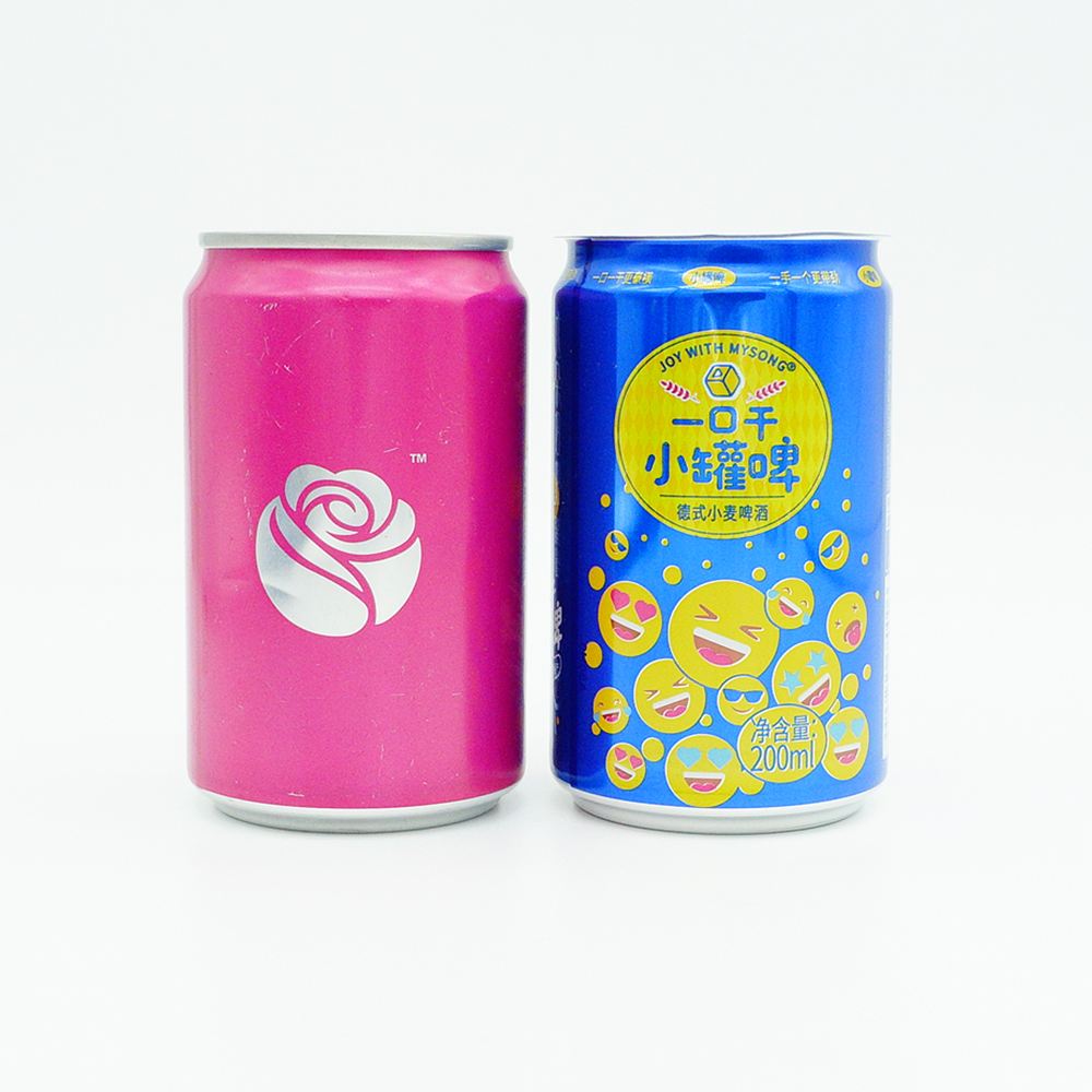 批发定制 185 毫升普通印刷空铝制啤酒饮料罐 