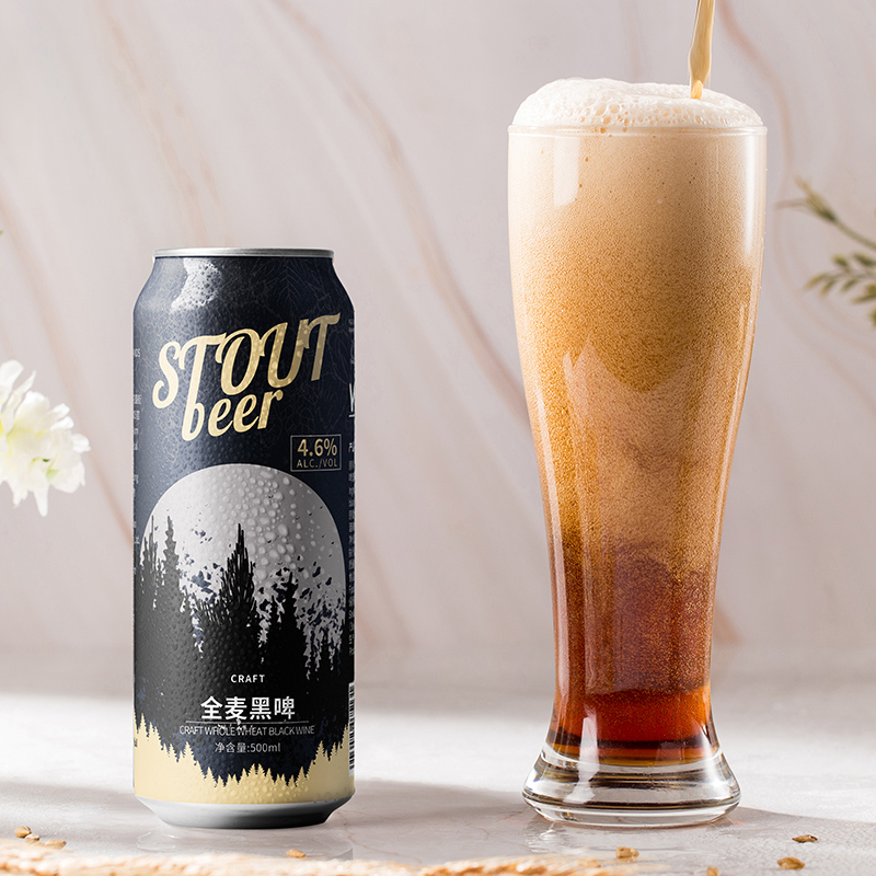 啤酒厂风味酒精精酿超浓黑啤酒罐装