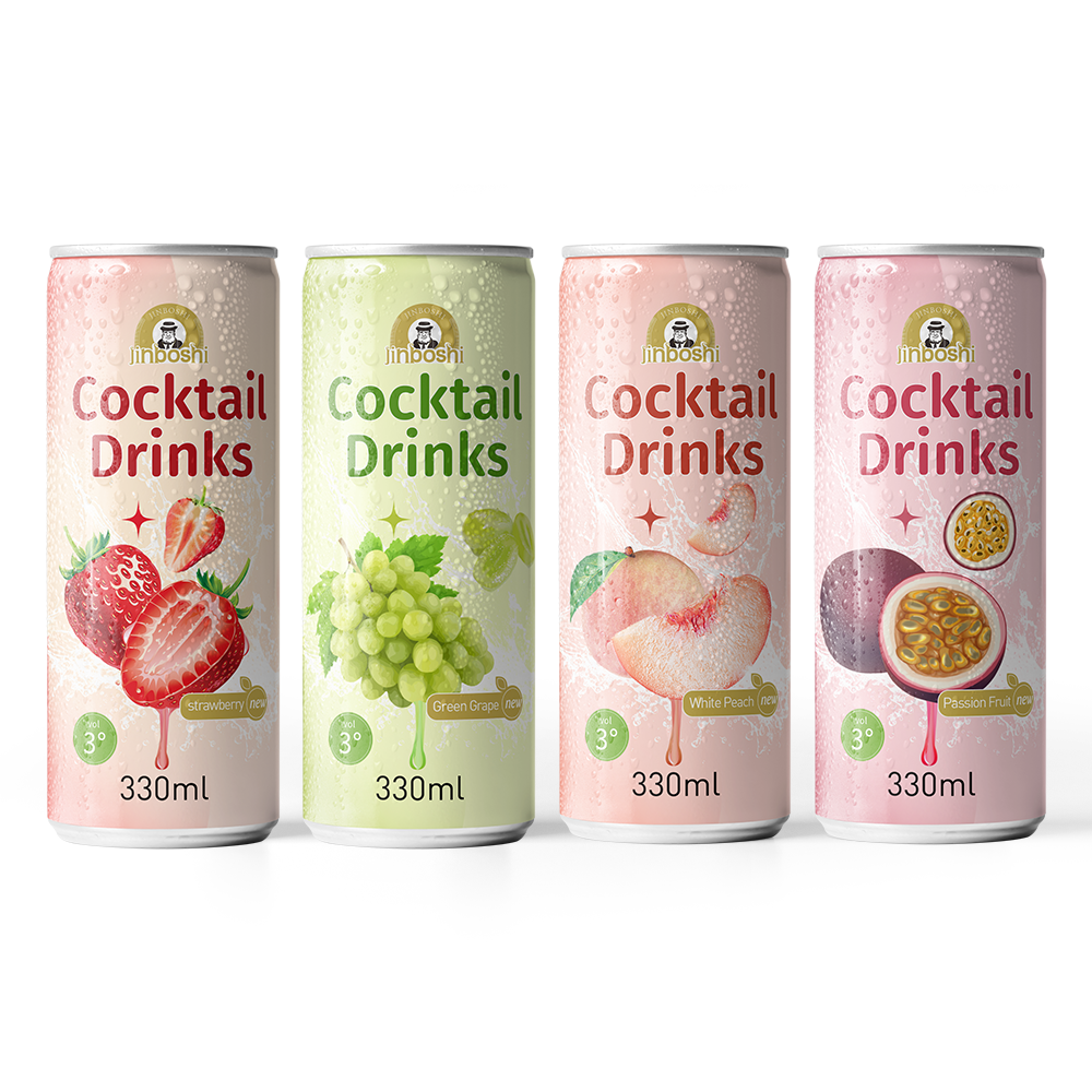 OEM 3-8% 酒精罐装硬苏打水葡萄柚味起泡混合鸡尾酒