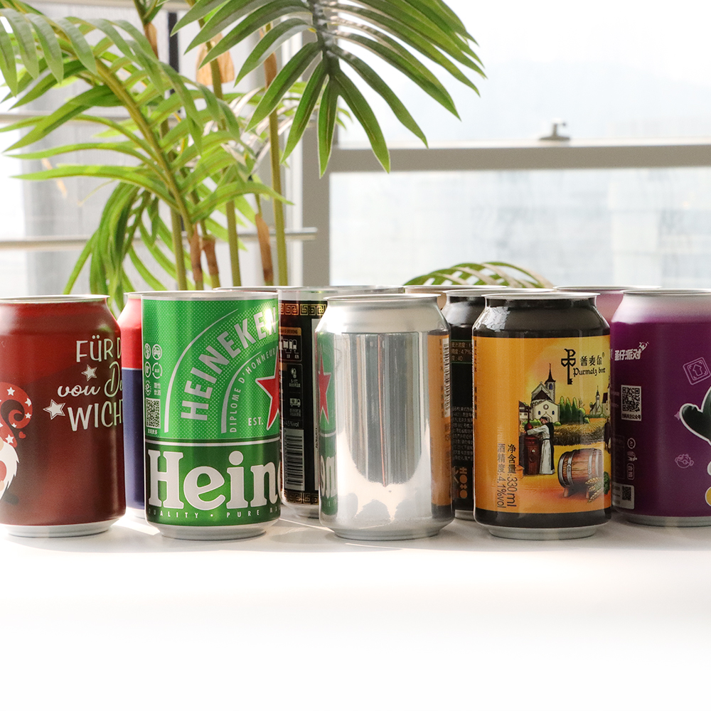 批发 330 毫升圆形标准可回收空白印刷铝果汁罐